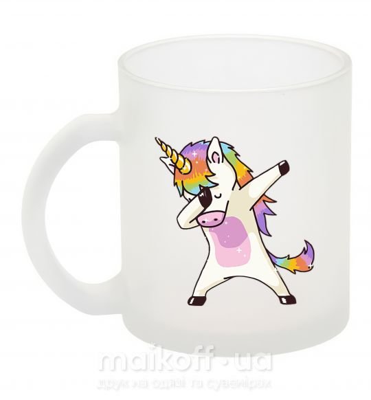 Чашка скляна Dabbing unicorn with star Фроузен фото