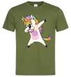 Мужская футболка Dabbing unicorn with star Оливковый Мужская футболка Dabbing unicorn with star Оливковый фото