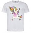 Мужская футболка Dabbing unicorn with star Белый фото