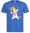 Мужская футболка Dabbing unicorn with star Ярко-синий Мужская футболка Dabbing unicorn with star Ярко-синий фото