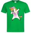 Мужская футболка Dabbing unicorn with star Зеленый Мужская футболка Dabbing unicorn with star Зеленый фото