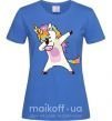 Жіноча футболка Dabbing unicorn with star Яскраво-синій фото