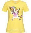 Женская футболка Dabbing unicorn with star Лимонный фото