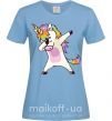 Женская футболка Dabbing unicorn with star Голубой фото