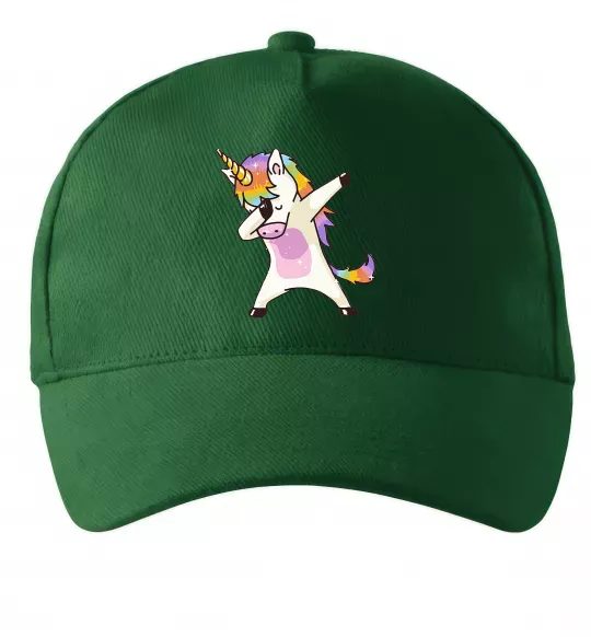 Кепка Dabbing unicorn with star Темно-зеленый фото