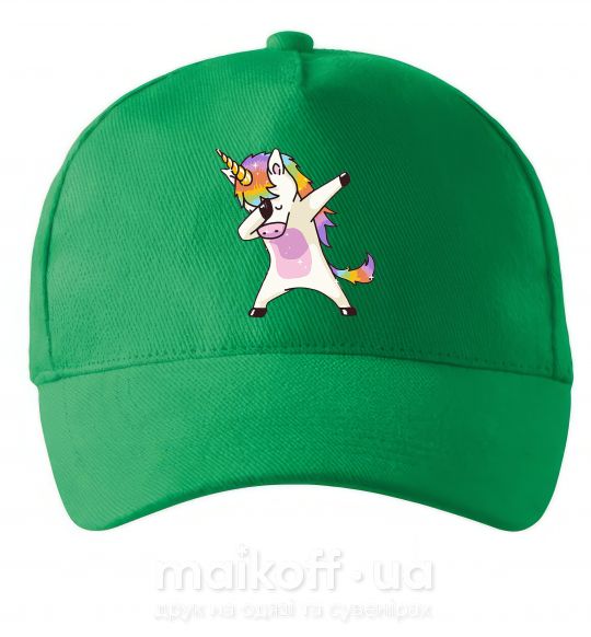 Кепка Dabbing unicorn with star Зеленый фото