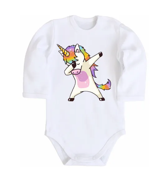 Детский боди Dabbing unicorn with star Белый фото