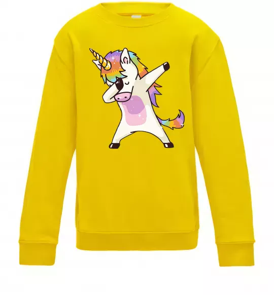 Дитячий світшот Dabbing unicorn with star Сонячно жовтий фото