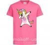Детская футболка Dabbing unicorn with star Ярко-розовый фото