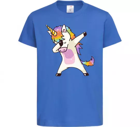 Дитяча футболка Dabbing unicorn with star Яскраво-синій фото