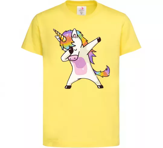 Дитяча футболка Dabbing unicorn with star Лимонний фото