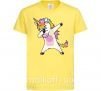 Детская футболка Dabbing unicorn with star Лимонный фото