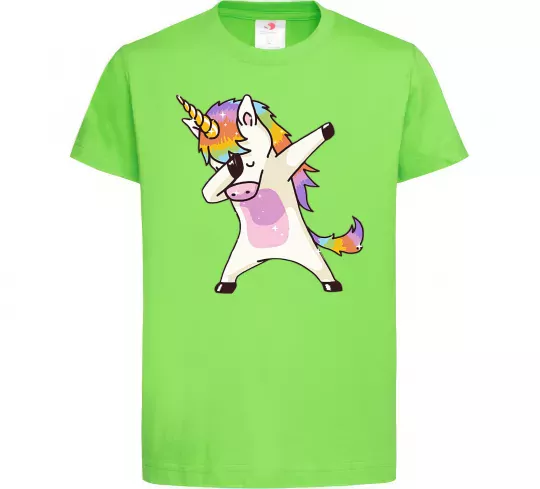 Дитяча футболка Dabbing unicorn with star Лаймовий фото