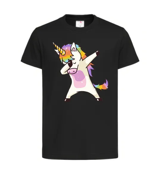 Дитяча футболка Dabbing unicorn with star Чорний фото