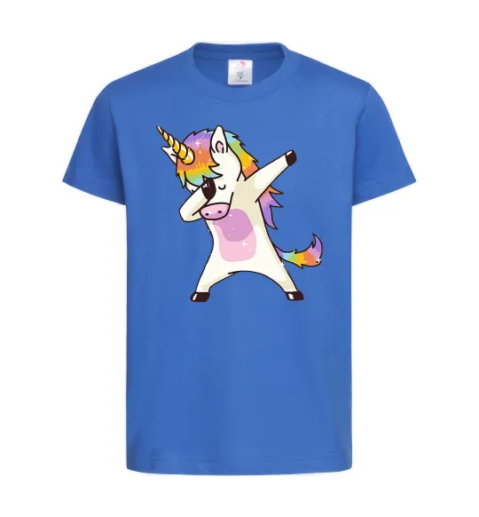 Дитяча футболка Dabbing unicorn with star Яскраво-синій фото