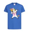 Дитяча футболка Dabbing unicorn with star Яскраво-синій фото