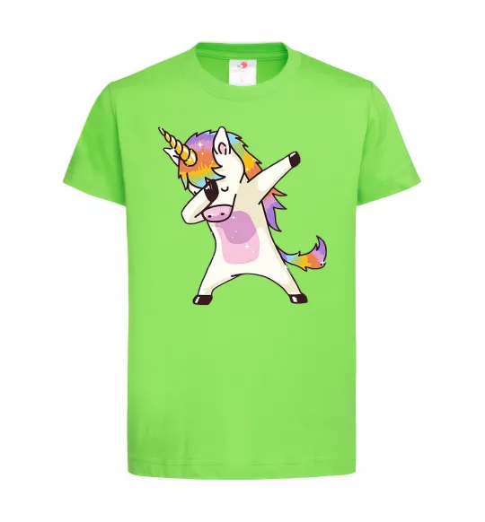 Дитяча футболка Dabbing unicorn with star Лаймовий фото