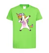 Дитяча футболка Dabbing unicorn with star Лаймовий фото