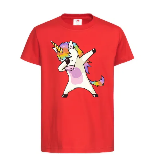 Дитяча футболка Dabbing unicorn with star Червоний фото