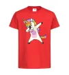 Дитяча футболка Dabbing unicorn with star Червоний фото