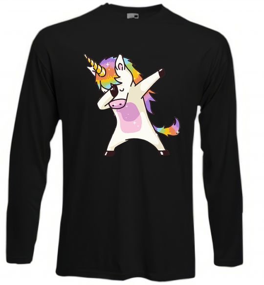 Реглан Dabbing unicorn with star Чорний фото