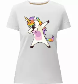 Женская премиум футболка Cute unicorn Белый фото