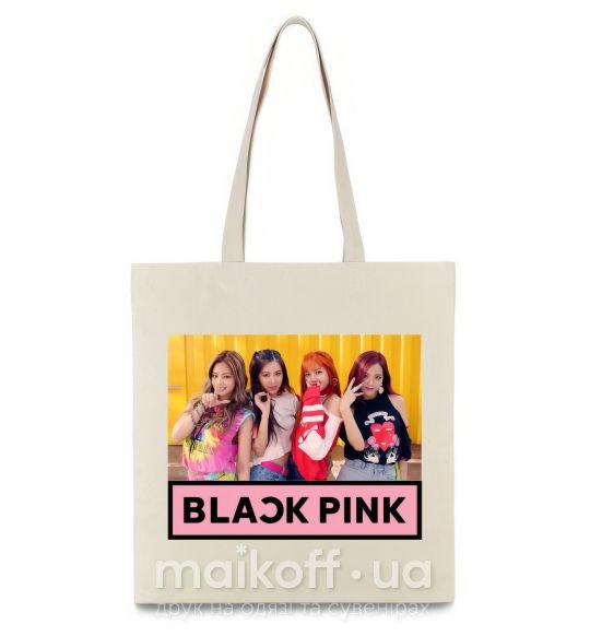 Еко-сумка Black Pink Бежевий фото