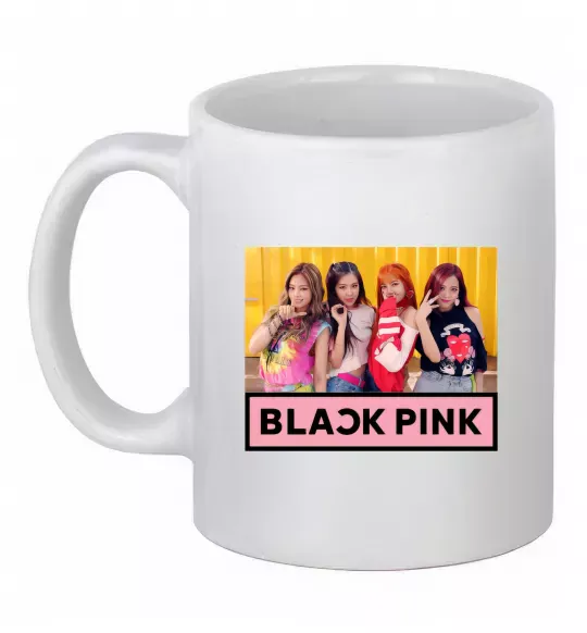 Чашка керамічна Black Pink Білий фото