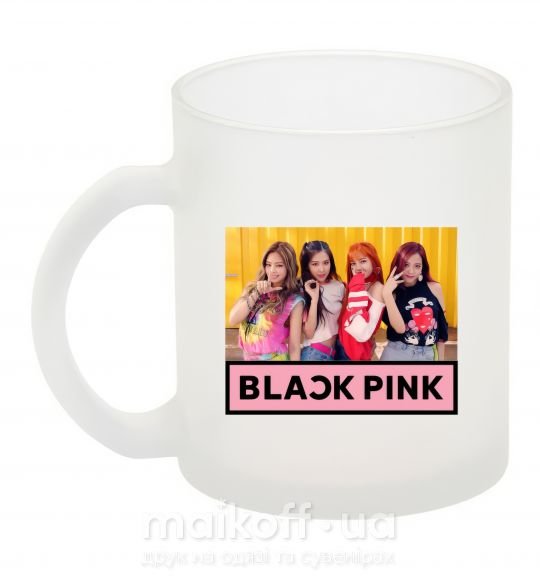 Чашка стеклянная Black Pink Фроузен фото