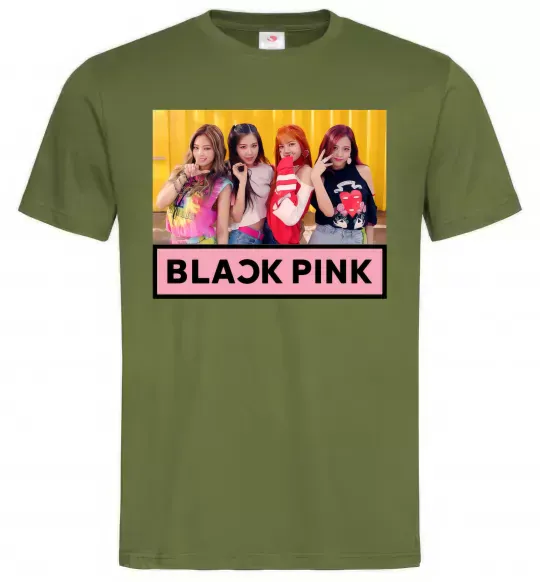 Мужская футболка Black Pink Оливковый фото