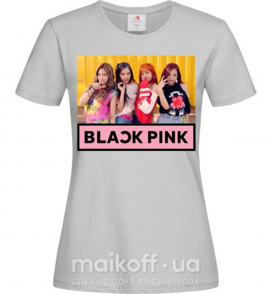 Женская футболка Black Pink Серый фото