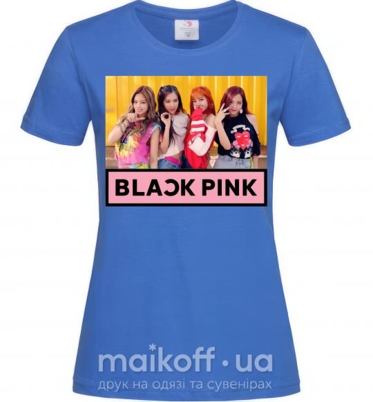 Жіноча футболка Black Pink Яскраво-синій фото