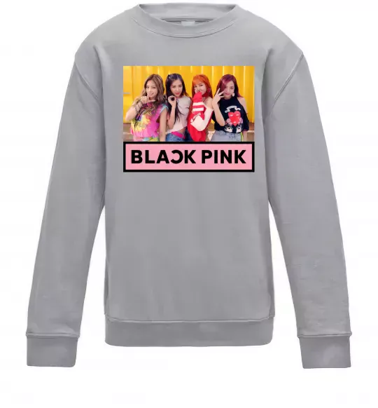 Детский Свитшот Black Pink Серый меланж фото