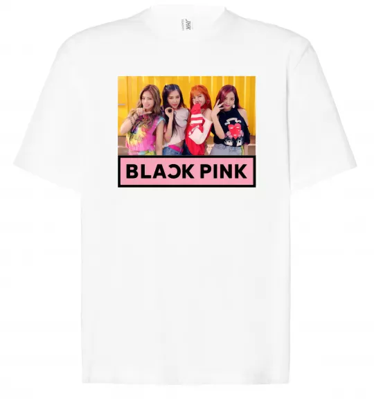 Футболка Оверсайз Black Pink Белый фото