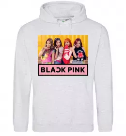 Женская толстовка (худи) Black Pink Серый меланж фото