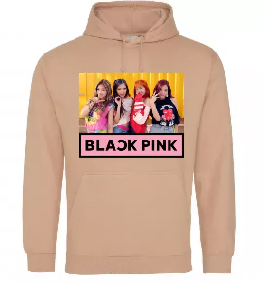 Женская толстовка (худи) Black Pink Песочный фото