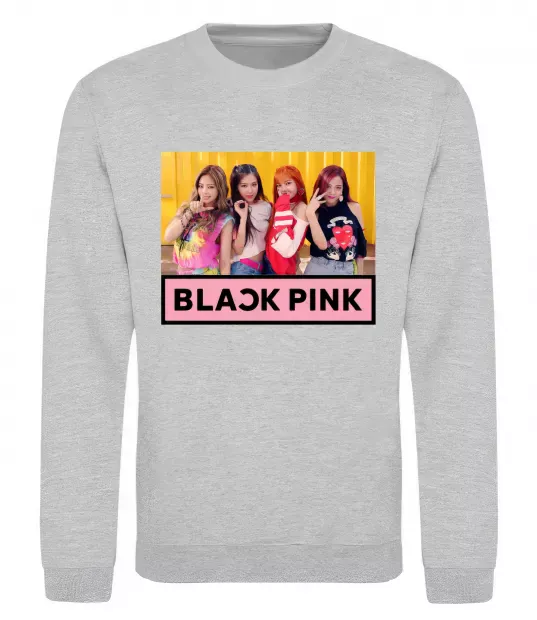 Свитшот Black Pink Серый меланж фото