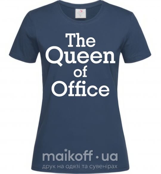 Жіноча футболка The Queen of office Темно-синій фото
