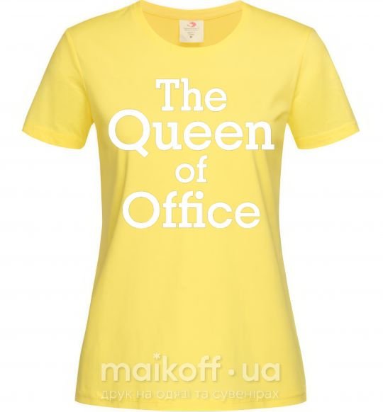 Жіноча футболка The Queen of office Лимонний фото