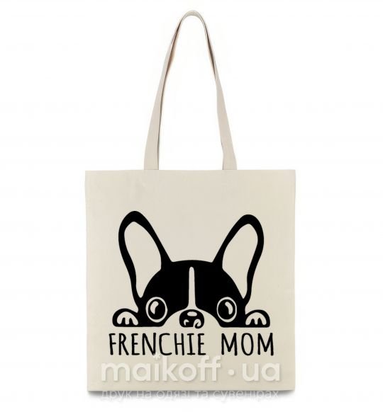 Эко-сумка Frenchie mom Бежевый фото