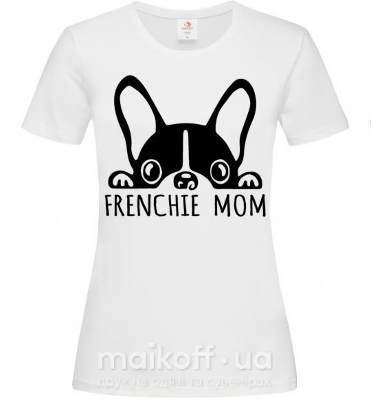 Жіноча футболка Frenchie mom Білий фото