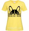 Женская футболка Frenchie mom Лимонный фото
