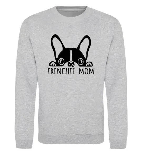 Свитшот Frenchie mom Серый меланж фото