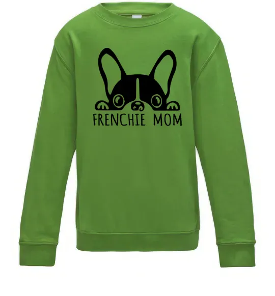 Дитячий світшот Frenchie mom Лаймовий фото