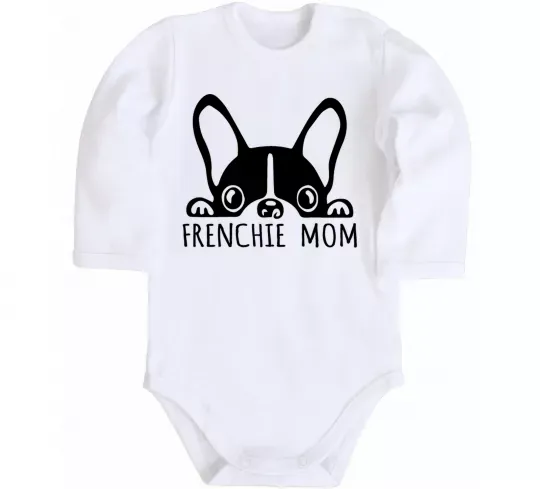 Детский боди Frenchie mom Белый фото