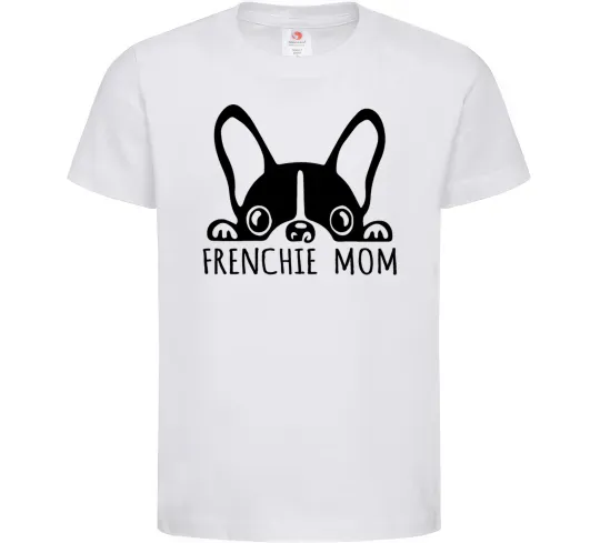 Детская футболка Frenchie mom Белый фото