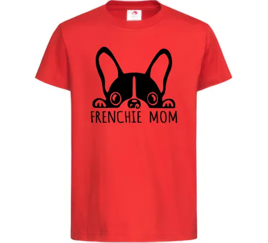 Детская футболка Frenchie mom Красный фото