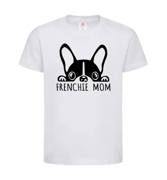 Детская футболка Frenchie mom Белый фото