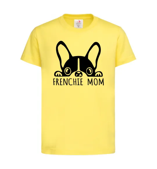 Детская футболка Frenchie mom Лимонный фото