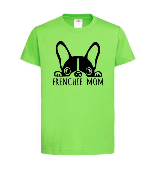 Детская футболка Frenchie mom Лаймовый фото